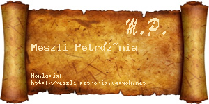 Meszli Petrónia névjegykártya